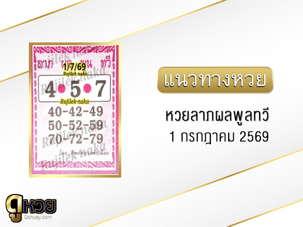 หวยลาภผล พูน ทวี 1/7/2569